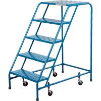 Escabeau roulant, 5 marches, Largeur de la marche 18", Hauteur de la plateforme 46", Acier St. Lawrence Industrial & Safety Supply