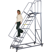 &eacute;chelles robustes en angle d'escalier, 12 marches, Perfor&eacute;, Inclinaison 50°, Hauteur 120" St. Lawrence Industrial & Safety Supply
