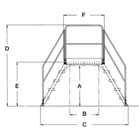 &eacute;chelles de liaison, 128" Port&eacute;e hors tout, 60" ha x 60" p, 24" Largeur de la marche St. Lawrence Industrial & Safety Supply