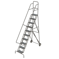 &eacute;chelles roulantes en acier, 10 marches, Largeur de la marche 16", Hauteur de la plateforme 100", Acier St. Lawrence Industrial & Safety Supply
