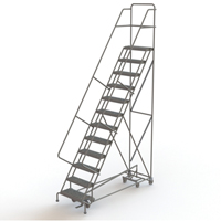 &eacute;chelles roulantes multidirectionnelles, 12 marches, Largeur de la marche 24", Hauteur de la plateforme 120", Acier St. Lawrence Industrial & Safety Supply