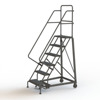 &eacute;chelles roulantes robustes, 6 marches, Largeur de la marche 24", Hauteur de la plateforme 60", Acier St. Lawrence Industrial & Safety Supply