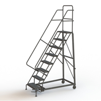 &eacute;chelles roulantes robustes, 8 marches, Largeur de la marche 24", Hauteur de la plateforme 80", Acier St. Lawrence Industrial & Safety Supply