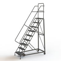 Heavy Duty Rolling Ladder, 9 Steps, 24" Step Width, 90" Platform Height, Steel St. Lawrence Industrial & Safety Supply