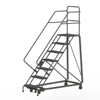 Heavy Duty Safety Slope Ladder, 7 Steps, Perforated, 50° Incline, 70" High St. Lawrence Industrial & Safety Supply