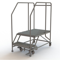 Mobile Work Platform, Steel, 2 Steps, 20" H, 35" D, 24" Step, Serrated St. Lawrence Industrial & Safety Supply