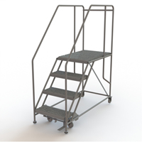 Mobile Work Platform, Steel, 4 Steps, 40" H, 35" D, 24" Step, Serrated St. Lawrence Industrial & Safety Supply