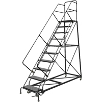 &eacute;chelles en angle de s&eacute;curit&eacute;, 10 marches, Perfor&eacute;, Inclinaison 50°, Hauteur 100" St. Lawrence Industrial & Safety Supply