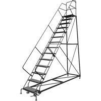 &eacute;chelles en angle de s&eacute;curit&eacute;, 14 marches, Perfor&eacute;, Inclinaison 50°, Hauteur 140" St. Lawrence Industrial & Safety Supply