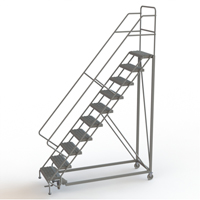 &eacute;chelles en angle de s&eacute;curit&eacute;, 10 marches, Stri&eacute;, Inclinaison 50°, Hauteur 100" St. Lawrence Industrial & Safety Supply