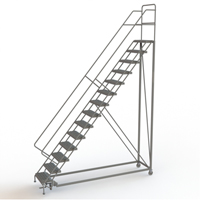 &eacute;chelles en angle de s&eacute;curit&eacute;, 14 marches, Stri&eacute;, Inclinaison 50°, Hauteur 140" St. Lawrence Industrial & Safety Supply