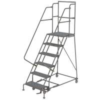 Escabeaux roulants &agrave; dessus profond, 7 marches, Largeur de la marche 16", Hauteur de la plateforme 70", Acier St. Lawrence Industrial & Safety Supply