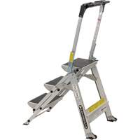 &eacute;chelle escabeau avec roues pivotantes, 3 marches, 34" x 22" x Hauteur 50,75" St. Lawrence Industrial & Safety Supply