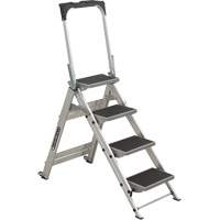 &eacute;chelle escabeau avec roues pivotantes, 4 marches, 44,25" x 22,13" x Hauteur 59" St. Lawrence Industrial & Safety Supply