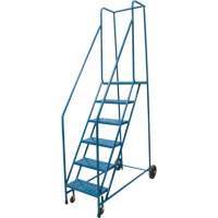 Rolling Step Ladder, 6 Steps, 18" Step Width, 55" Platform Height, Steel St. Lawrence Industrial & Safety Supply