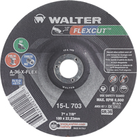 Flexcut Depressed Centre Grinding Wheels, 7", 36 Grit, Aluminum Oxide, 7/8", 8600 RPM, Type 29 St. Lawrence Industrial & Safety Supply