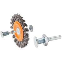 Brosse rotative mont&eacute;e &agrave; fils nou&eacute;s torsad&eacute;s r&eacute;versible, Dia. 3", Fils 0,0118", Arbre 1/2", Acier St. Lawrence Industrial & Safety Supply
