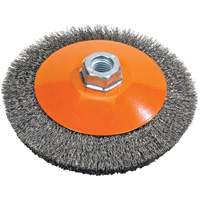 Meule soucoupe &agrave; fils cr&ecirc;p&eacute;s, 6" dia., Fils 0,012", Arbre 5/8"-11 St. Lawrence Industrial & Safety Supply
