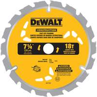 Lame de scie &agrave; pointes au carbure pour coupe rapide, 7-1/4", 18 dents, Pour Bois St. Lawrence Industrial & Safety Supply
