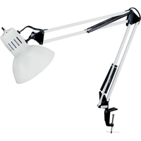 Lampes de bureau &agrave; pince - Bras flexible, 100 W, Incandescente, Pinces serre-joints, Col 36", Blanc St. Lawrence Industrial & Safety Supply