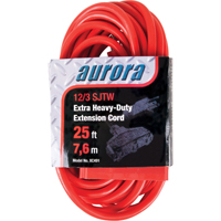 Cordon rallonge en vinyle, Ext&eacute;rieur, SJTW, AWG 12/3, 15 A, 3 prise(s), 25' St. Lawrence Industrial & Safety Supply