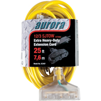 Cordon rallonge en vinyle avec indicateur lumineux, Ext&eacute;rieur, SJTOW, AWG 12/3, 15 A, 3 prise(s), 25' St. Lawrence Industrial & Safety Supply