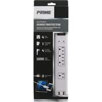 Limiteurs de surtension avec chargeur USB, 4 Prises, 1200 J, 1875 W, Cordon 4' St. Lawrence Industrial & Safety Supply