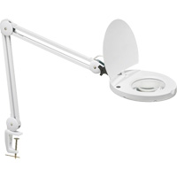 Lampe loupe DEL avec support en A, Dioptrie 3, Ampoule DEL, Bras de 47", Pinces serre-joints, Blanc St. Lawrence Industrial & Safety Supply