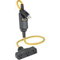 Triple-Tap Inline GCFI Extension Cord & Connector, 120 V, 15 Amps, 3' Cord St. Lawrence Industrial & Safety Supply