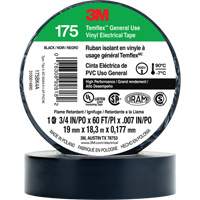 Temflex General Use Vinyl Electrical Tape 175, 19 mm (3/4") x 18 M (60'), Black, 7 mils St. Lawrence Industrial & Safety Supply